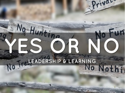 The Best Leadership Lesson is to help others learn for themselves. Will you say yes or no?